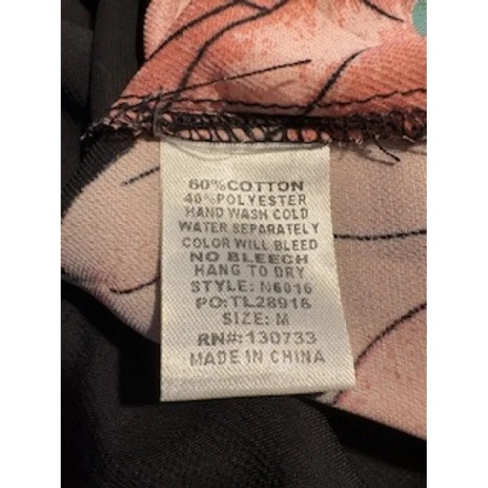 UMGEE Shift Dress Medium Black Pink Floral Sleeveless Summer Garden Party Boho - Picture 7 of 7